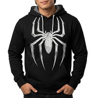 Sweat à capuche Spiderman respirant au design personnalisé, coupe oversize, vêtement d'extérieur élégant, motif imprimé araignée tricoté, à vendre