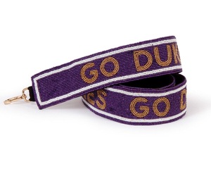 CRYSTAL CRAFT Sangle perlée Go Pirates violette avec texte doré et crochet métallique, accessoire de sac à main vintage, écologique, tendance et à la mode - Product Image 3