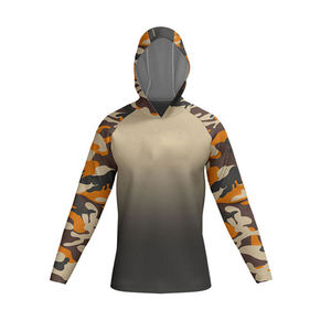 Camiseta de Pesca con Capucha de Manga Larga para Hombre, Diseño de Camuflaje Personalizado, 100% Poliéster, Secado Rápido, Protección UV UPF50+, Más Vendida - Product Image 2