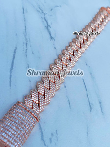 Latest Arrival Excellent Quality VVS1 15.54 TCW DEF Color Baguette & Round Brilliant Cut Moissanite Diamond <b>Bracelet</b> - Product Image 5