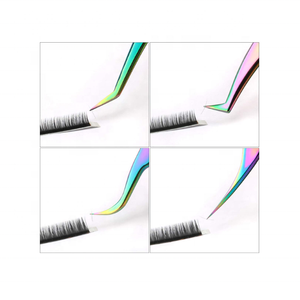 Rainbow Stainless Steel Anti-Static 10mm Eyelash Tweezers Set with Precision Smooth Tip for <b>Lash</b> Extension Tools - Product Image 4