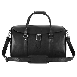 Custom 100% Genuine Cowhide <b>Leather</b> Luxury Durable High Quality Travel Duffel Bag <b>Black</b> Weekend <b>Holdall</b> Detachable Shoulder - Product Image 2