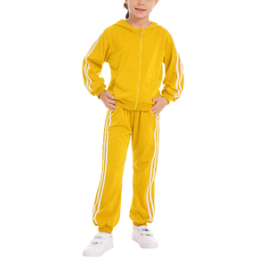 Conjunto de Ropa Deportiva de 2 Piezas para Niños de 5 a 12 Años, 100% Algodón, Sólido, Otoño Invierno, Transpirable y Cálido, Venta al Por Mayor - Product Image 1