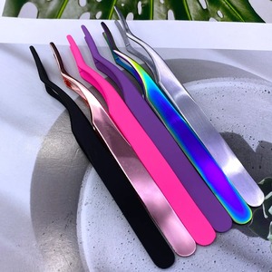 Pinzas para Pestañas, Aplicador de Pestañas, Herramientas de Maquillaje, Pinzas para Cejas de Acero Inoxidable, Rectas, Personalizadas - Product Image 1