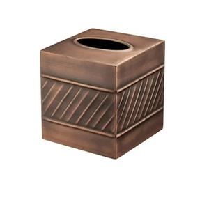 Boîte à mouchoirs en métal noir martelé pour accessoires de salle de bain, décoration esthétique, cube à serviettes faciales pour décoration moderne de la maison - Product Image 5