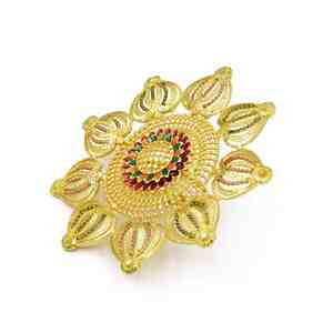 Wholesale 14K/18K/24K Micron Gold Plated Brass Wedding Bridal African Fashion Flower Design <b>Finger</b> <b>Rings</b> - Product Image 1