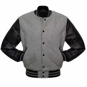 High Quality <b>Men</b> Varsity <b>Jacket</b> Custom College Letterman Baseball Coat Premium Wool <b>Leather</b> OEM ODM Sample Service - Product Image 2