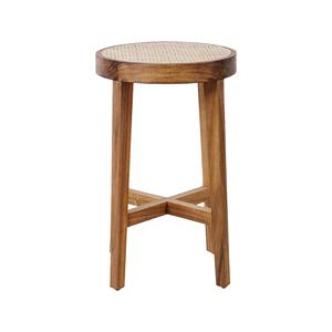 Tabouret de bar résistant aux intempéries pour usage commercial intérieur et extérieur avec un cadre en teck massif robuste et un repose-pieds stable - Product Image 5