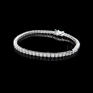 Classic Round Brilliant Cut Lab Grown Diamond Tennis <b>Bracelet</b> 14K White Gold S925 Sterling <b>Silver</b> Moissanite Tennis <b>Bracelet</b> - Product Image 4