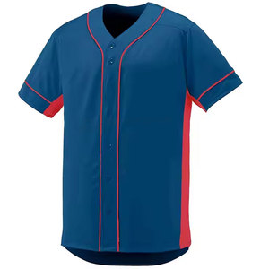 High Quality Custom Made Design Baseball Jersey Short Sleeve Quick Dry Breathable V-Neck Collar for Online Sale - Product Image 1