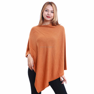 Women Cashmere Knitted Poncho Solid Color Medium Winter Shawl Quick Dry Durable Lightweight Side Neck Design Pashmina Scarf for - Product Image 6