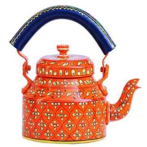 Bouilloire à thé en acier inoxydable écologique, design rouge ancien, peinte à la main, couleur personnalisée, décorative, magnifique - Product Image 1