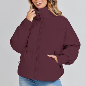 Chaqueta Acolchada para Mujer, con Capucha, para Invierno, Manga Larga, Color Sólido, Relleno de Poliéster, Cierre de Cremallera, Largo Regular - Product Image 4