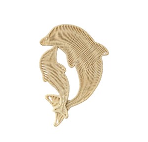 Arte decorativo de pared con forma de delfín tejido a mano, de ratán, ecológico, para la habitación de los niños, diseño estético. - Product Image 1