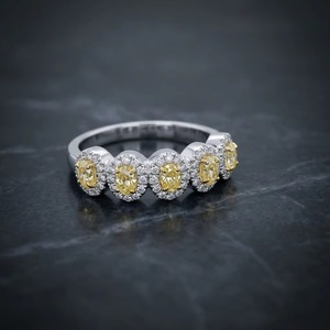 Certified Natural Fancy Yellow Oval <b>Diamond</b> <b>Ring</b> in 14K Gold 3.20 CT Luxury Engagement <b>Ring</b> - Product Image 4