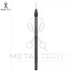 Porte-aiguilles ventilé en aluminium noir mat avec poignée moletée antidérapante et micro-crochet de verrouillage pour la confection de perruques en dentelle et les outils d'artisanat - Product Image 4