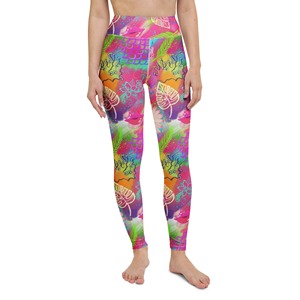 Leggings sans couture tie-dye personnalisés pour femmes, taille haute, effet push-up, extensibles, pour le sport et le yoga - Product Image 1