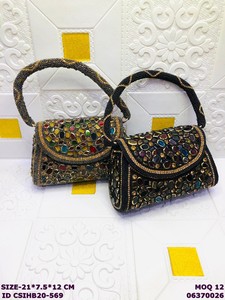 Luxury Handmade Crystal Beaded Evening Handbag for Women | Designer Stone Embellished Party Purse | Bridal <b>Wedding</b> <b>Clutch</b> Bag - Product Image 1