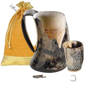 Craftshub Taza de Cuerno de Buey Hecha a Mano Ecológica de 12 Pulgadas Estilo Medieval Auténtico Acabado de Brillo Natural Vasos Fríos/Calientes Promocionales - Product Image 5