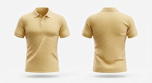 เสื้อโปโลผู้ชายสีเหลืองลายจุด แขนสั้น ผ้าถัก สไตล์ลำลอง ทรงปกติ - Product Image 2