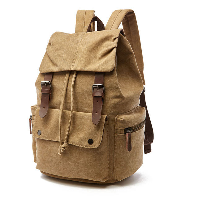 Canvas Classic Casual Backpack Unisex Softback 56-77L Durable Eco-Friendly with Open Closure Organic Cotton Lining