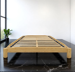 Vietnam Furniture Rubberwood <b>Platform</b> <b>Bed</b> <b>Frame</b> Minimalist Design Japanese Joinery Tool-free Wooden <b>Beds</b> Factory Direct - Product Image 1