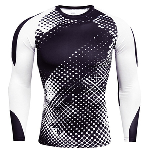 <b>Men</b> Black Yellow Rash Guard Long Sleeve <b>Compression</b> <b>Shirt</b> Quick Dry Stretch Surf Swim Training Performance Wear Top UPF50+ - Product Image 2