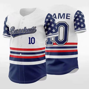 Maillots de baseball personnalisés en gros OEM, grandes tailles, logo imprimé sur mesure, respirants, antibactériens, anti-humidité, en polyester pour équipes - Product Image 2