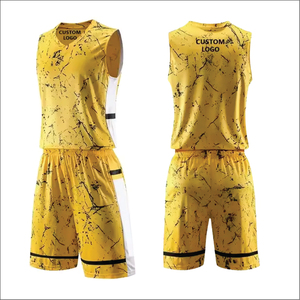 Shorts de Baloncesto Sublimados al por Mayor, Talla Grande, Color Amarillo, Personalizados con Nombre de Equipo, de Secado Rápido, Transpirables, con Certificación BSCI, para Verano - Product Image 2