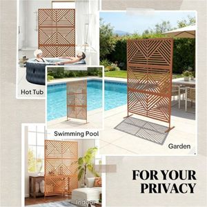 Brown Outdoor Privacy Fence Screen <b>Plant</b> Climbing <b>Frame</b> Screen & Room Divider - Product Image 4