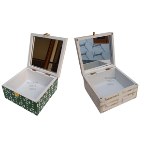 Boîte de rangement multifonction en nacre et os incrustés, élégante et décorative, pour bijoux, coffret cadeau haut de gamme - Product Image 6