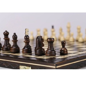 Juego de Ajedrez de Madera Plegable Hecho a Mano, Personalizado, de Alta Calidad, Tallado, para Torneos, Juego de Mesa de Madera Vintage - Product Image 3