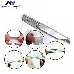 มีดโกนหนวดแบบตรง Shavette Barber สำหรับมืออาชีพ สีดำ พับได้ สำหรับช่างตัดผม ผู้ชาย ใช้สำหรับโกนหนวด ทำจากสแตนเลส - Product Image 2