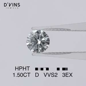 Bijoux D'vins : Diamant de laboratoire CVD taille brillant 1,5 carat, couleur D, HPHT, excellent rapport qualité-prix, cadeau de Noël - Product Image 4