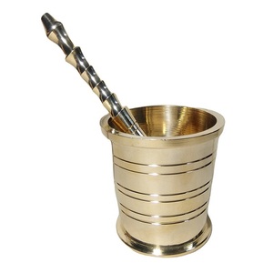High Quality Brass Mortar And Pestle With Polish Finished For Manual <b>Coffee</b> And Spices <b>Grinder</b> Kitchenware Metal Imam Dasta - Product Image 6