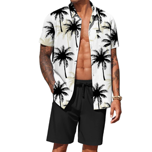 Plus Size Reversible 100% Cotton Quick Dry Summer Shirt Shorts <b>Set</b> Breathable Windproof Casual New Arrival <b>Twin</b> <b>Sets</b> - Product Image 4