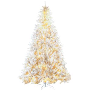 Albero di Natale Artificiale Preilluminato Alto 2,3 m con 1518 Rami e 500 Luci LED Bianco Caldo, Decorazione Natalizia Bianca ad Apertura Automatica - Product Image 2