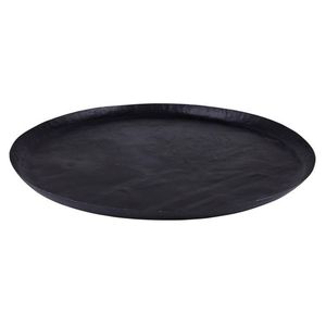 Bandeja de Servir Redonda de Hierro Negro Rústico, Platos Decorativos de Metal Martillado para Mesa de Café, Platos Base, Bandejas de Fabricante - Product Image 1