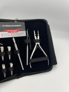 Kits d'outils d'extension de cheveux en acier inoxydable de qualité chirurgicale argent poli Micro lien perle ouvre pince crochet et boucles poignées - Product Image 3