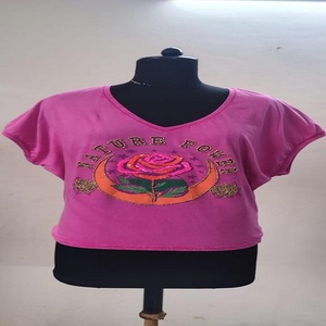 Women Cotton V Neck T Shirt Wholesale Manufacturer Supply for Best Price - Product Image 3