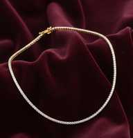 Collier chaîne tennis minimaliste en or 14 carats avec diamants de laboratoire étincelants sertis à griffes