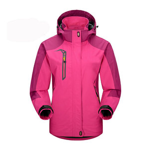 Chaqueta Cortavientos Impermeable para Mujer, Chaqueta Softshell de Poliéster Ligera, Impermeable con Capucha para Senderismo y Viajes - Product Image 5