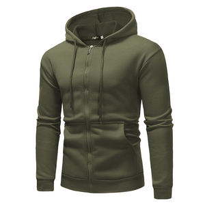 Sweat-shirts à capuche zippés en polaire solide pour hommes, 100% coton, respirants, chauds, doublés, décontractés, à porter au quotidien SELF INDUSTRIES - Product Image 2