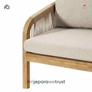 Modern Scandinavian Design Two Seat <b>Outdoor</b> <b>Sofa</b> with Non-Waterproof Cushion Durable for Patio Villa Resort & Indoor Use-Jepara - Product Image 4