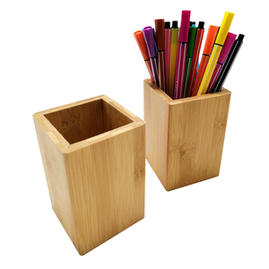Wholesale Wooden <b>Pen</b> <b>Holder</b> Office School Supplies Multi Function Bamboo Desk Organizer - Product Image 5
