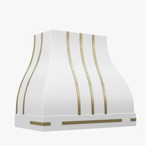 Customized White Range Hood Stainless Steel Wall Mounted <b>Kitchen</b> Vent Hood French Style Vent Hood Stainless Steel Range Hood - Product Image 3