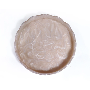 Plateau et plateau de service en résine faits à la main de luxe, design rond poli, moderne, de haute qualité, pour les fêtes, best-seller - Product Image 4