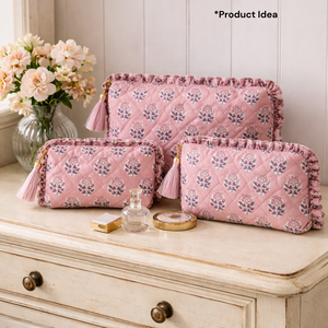 Jaipur Floral Artisan Cotton Block Print Fabric by the Yard Indian Handmade Textile Eco Friendly Durable Soft <b>Machine</b> Washable - Product Image 3