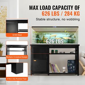 Supporto per Acquario da 75 Galloni con Capacità di Carico di 285 Kg, 52 X 19.7 X 32.3, in Acciaio e MDF, Accessorio per Acquari e Rettili - Product Image 3