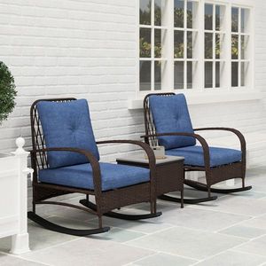 Set di Mobili da Giardino in Vimini, Sedia a Sdraio in Rattan, Set da Giardino - Product Image 3